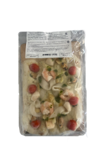 Пицца с морепродуктами и соусом песто