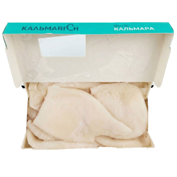 кальмар тушка 600гр, открытая белый фон, побольше